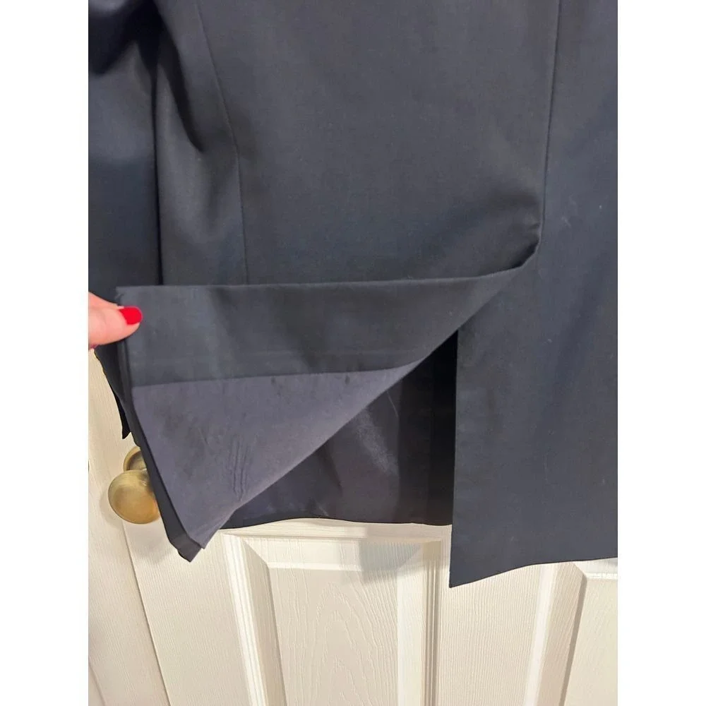 Lauren Ralph Lauren 40 R gold button navy blue wool suit blazer jacket‎ Career